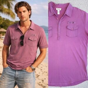 VTG Diesel Men's Purple Short Sleeve Collared Polo‎ Shirt, Size XXL, Y2K 2000